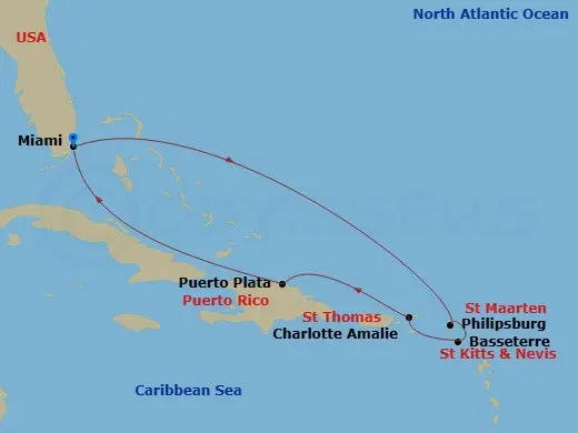 Itinerary schematic diagram