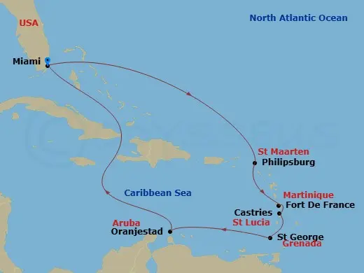 Itinerary schematic diagram