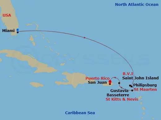 Itinerary schematic diagram