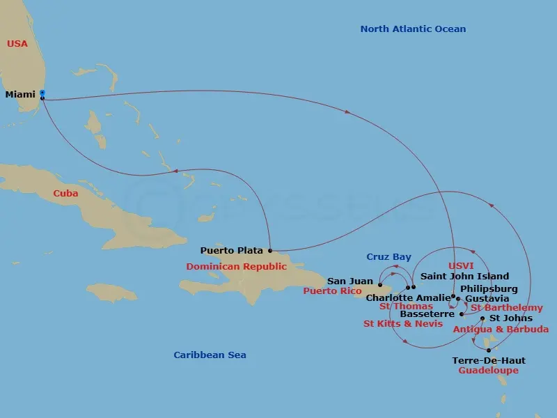 Itinerary schematic diagram