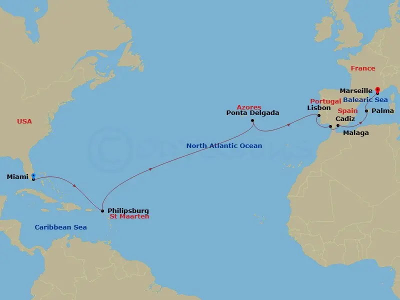 Itinerary schematic diagram