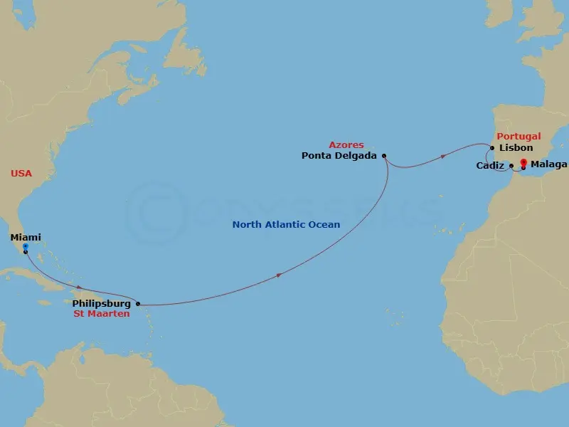 Itinerary schematic diagram