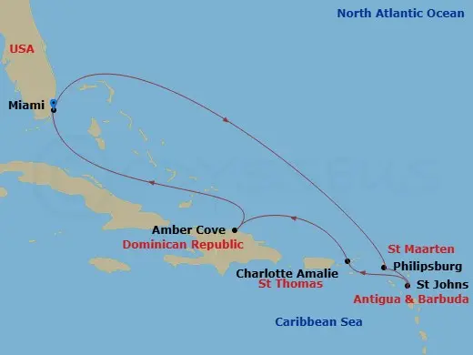Itinerary schematic diagram
