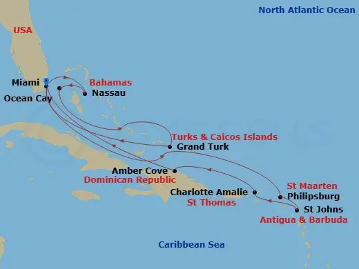 Itinerary schematic diagram