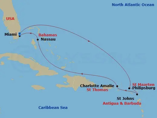 Itinerary schematic diagram