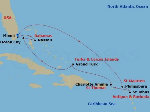 Itinerary schematic diagram