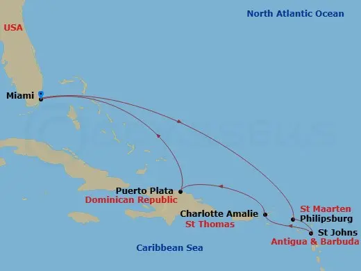 Itinerary schematic diagram