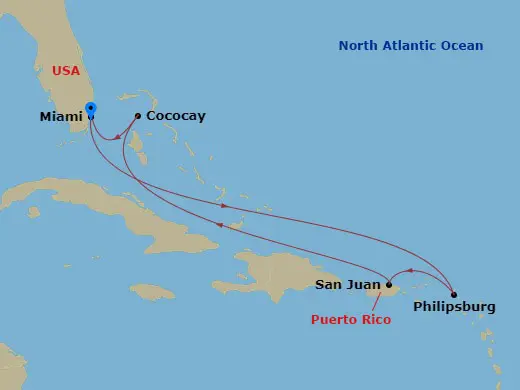 Itinerary schematic diagram