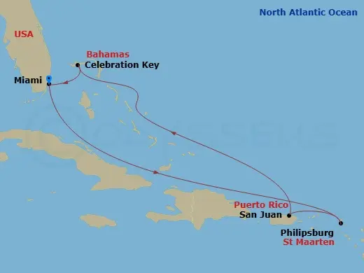 Itinerary schematic diagram