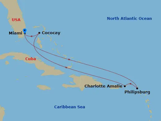 Itinerary schematic diagram