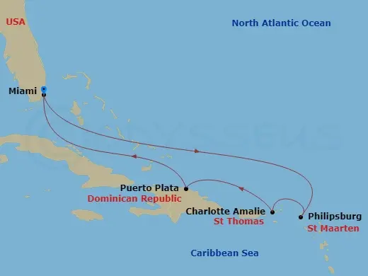 Itinerary schematic diagram