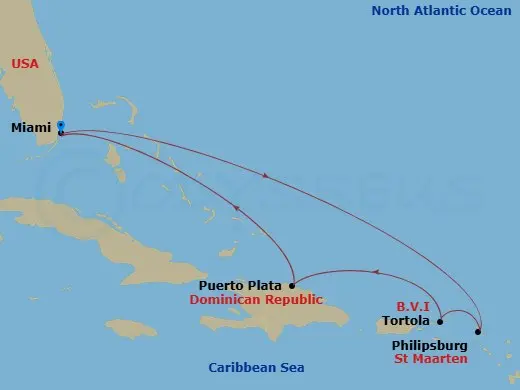 Itinerary schematic diagram