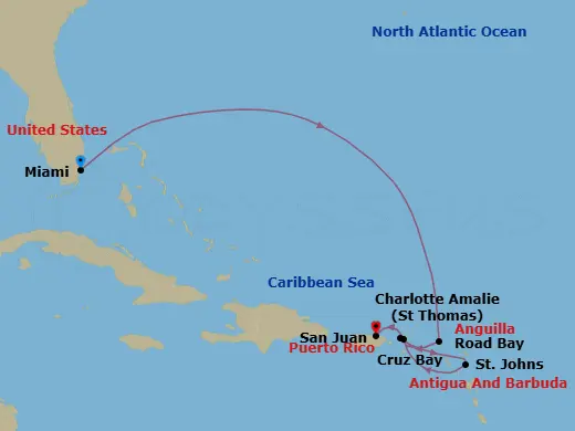 Itinerary schematic diagram