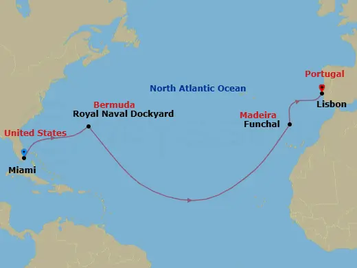 Itinerary schematic diagram
