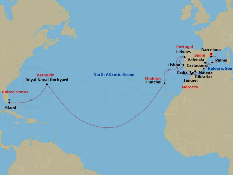 Itinerary schematic diagram