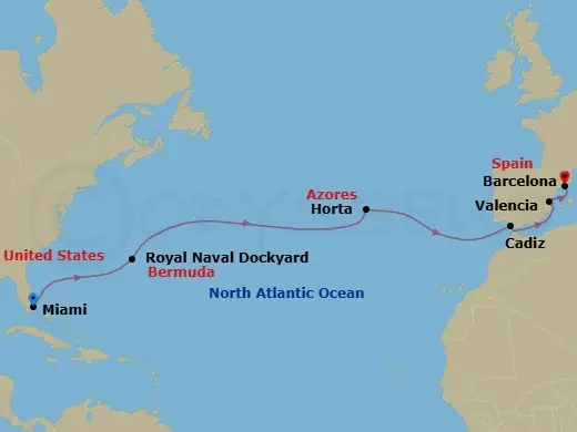Itinerary schematic diagram