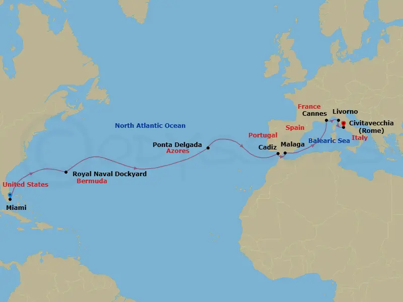 Itinerary schematic diagram