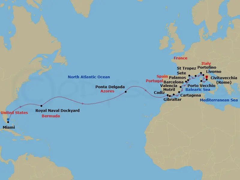 Itinerary schematic diagram