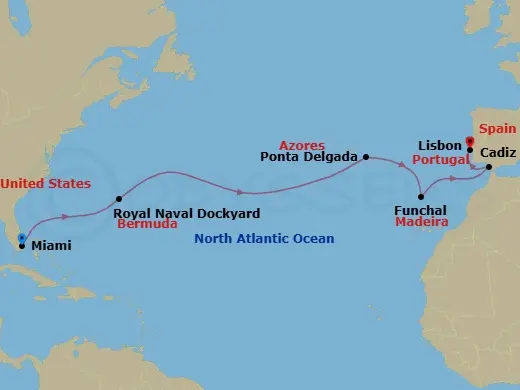 Itinerary schematic diagram
