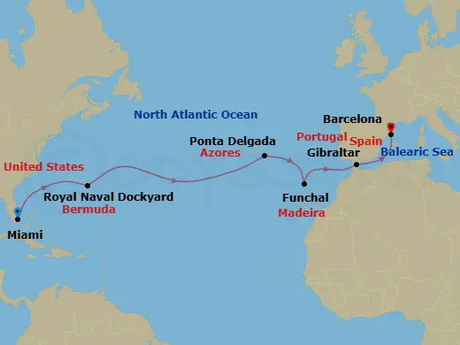 Itinerary schematic diagram