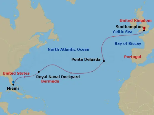 Itinerary schematic diagram