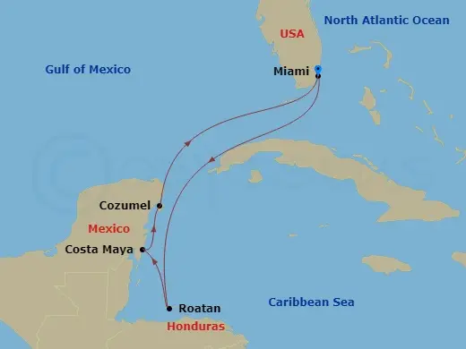 Itinerary schematic diagram