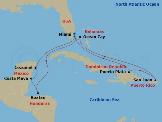 Itinerary schematic diagram