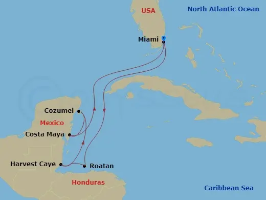 Itinerary schematic diagram