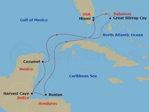 Itinerary schematic diagram