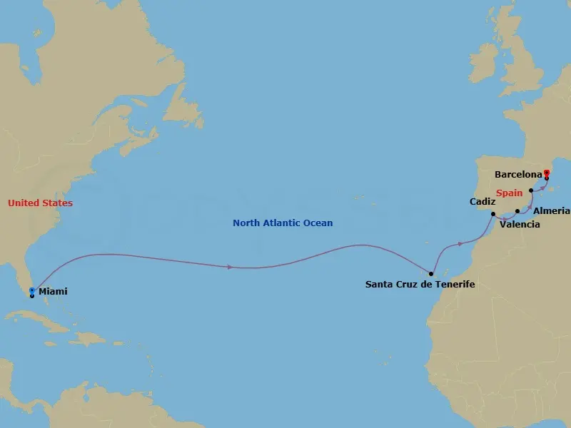 Itinerary schematic diagram