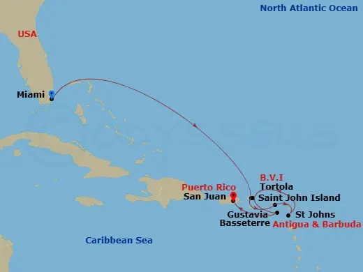Itinerary schematic diagram