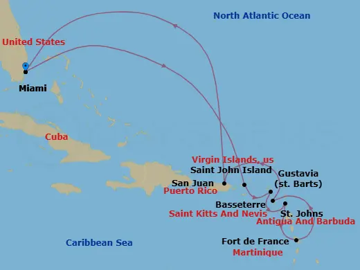 Itinerary schematic diagram