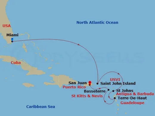 Itinerary schematic diagram