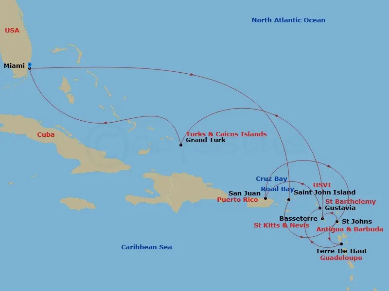 Itinerary schematic diagram