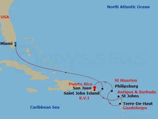 Itinerary schematic diagram