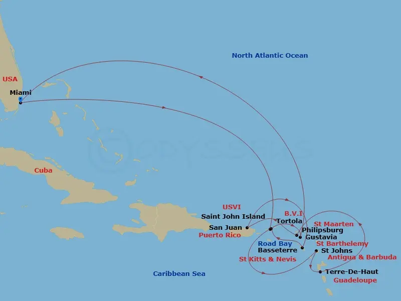 Itinerary schematic diagram