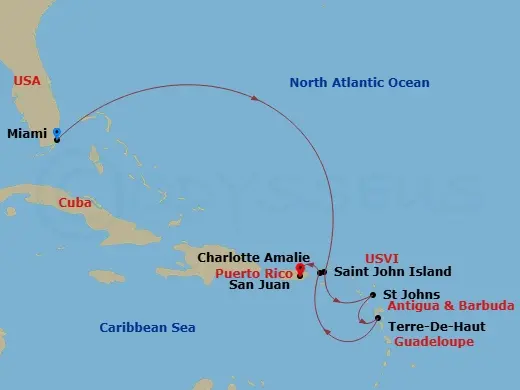 Itinerary schematic diagram