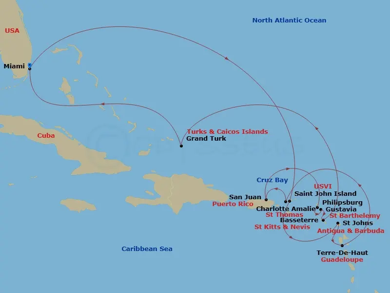 Itinerary schematic diagram