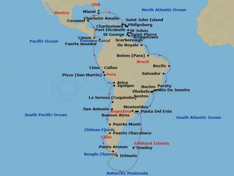 Itinerary schematic diagram