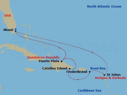 Itinerary schematic diagram