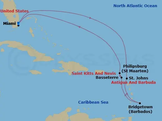 Itinerary schematic diagram