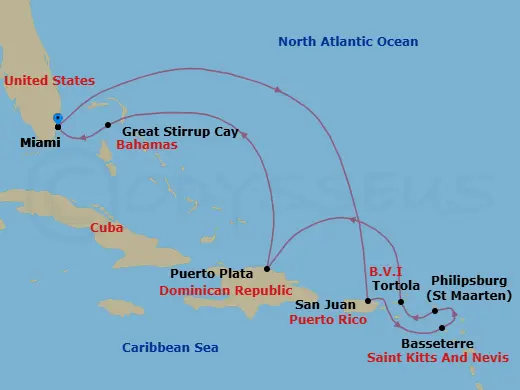 Itinerary schematic diagram