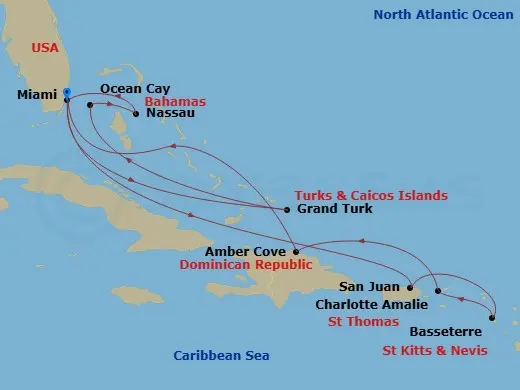 Itinerary schematic diagram