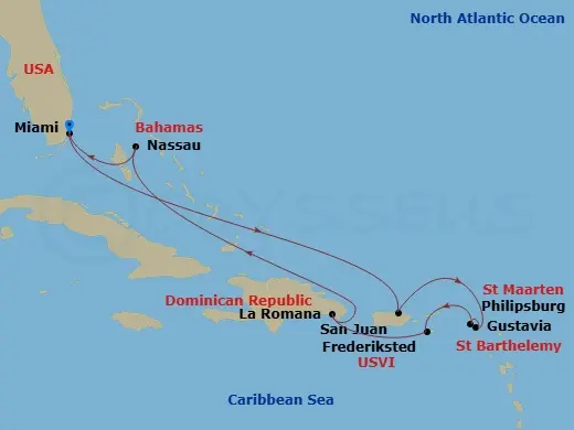 Itinerary schematic diagram