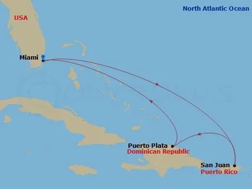 Itinerary schematic diagram