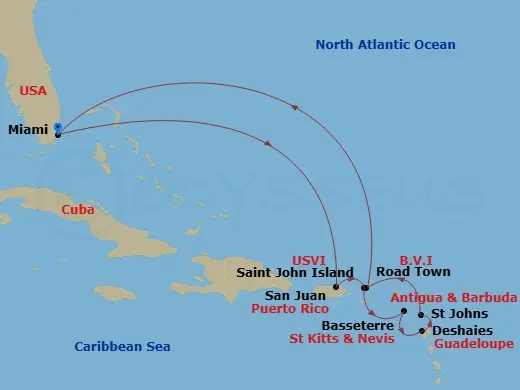 Itinerary schematic diagram