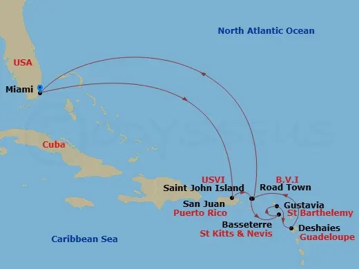 Itinerary schematic diagram