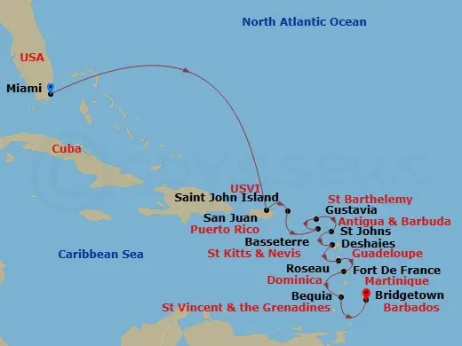Itinerary schematic diagram
