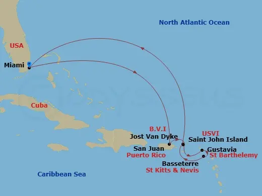 Itinerary schematic diagram