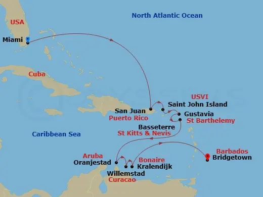 Itinerary schematic diagram